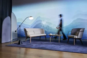 Ambiente de varejo com tecnologia invisível integrada ao espaço para criar uma experiência do consumidor mais fluida e imersiva.