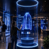 Loja física com tecnologia interativa e holograma para experiência do consumidor no varejo